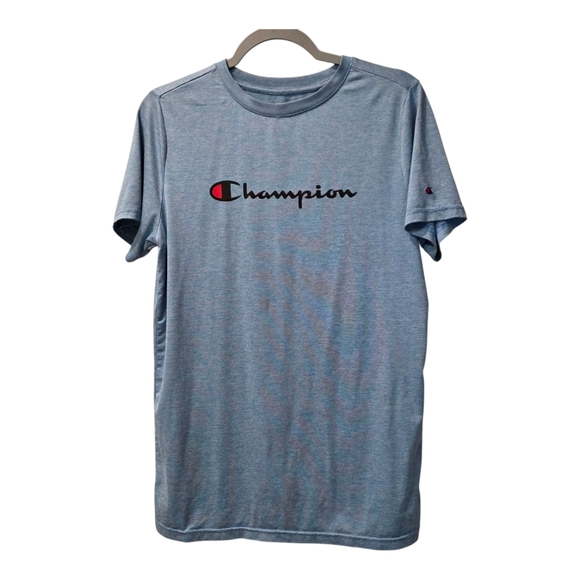 Champion Other - Champion Boy's Short Sleeve 18/20 Sky Blue T Shirt With Logo Print On Front